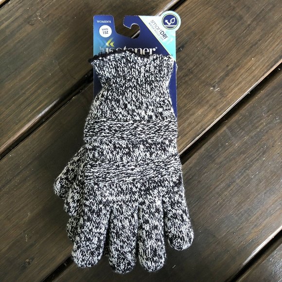 isotoner Accessories - Isotoner Women's SmartDri Textured Knit Glove Sherpa Black Multi One Size 211T1